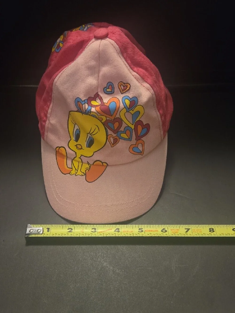 Pink Tweety Kids Baseball Hat with Heart Motif